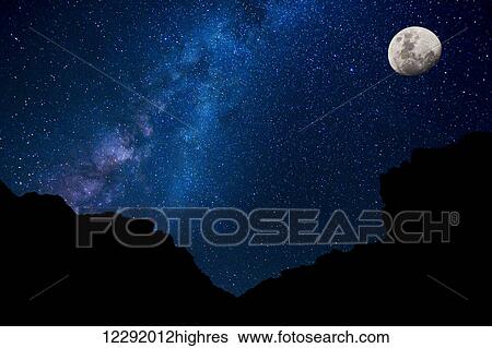 Stars in the Night Sky, Milky Way Galaxy View Large Photo Image Stock Photograph - Stars in the Night Sky, Milky Way Galaxy. Fotosearch