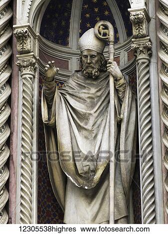 Statue at Florence Cathedral; Florence, Toscana, Italy View Large Photo Image Stock Photograph - Statue at Florence Cathedral; Florence, Toscana, Italy. Fotosearch