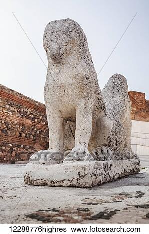 Statue at the ruins of the Synagogue of Sardis; Sardis, Turkey View Large Photo Image Stock Photograph - Statue at the ruins of the Synagogue of Sardis; Sardis, Turkey. Fotosearch