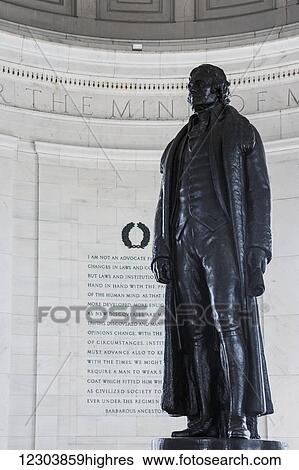 Stock Photograph - Statue at Thomas Jefferson Memorial; Washington, District of Columbia, United States of America. Fotosearch