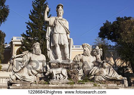 Statue in People's Square; Rome, Italy View Large Photo Image Stock Photograph - Statue in People's Square; Rome, Italy. Fotosearch