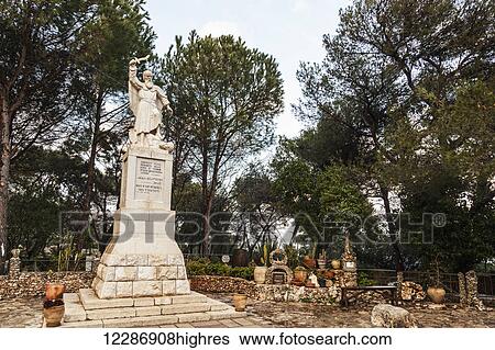 Stock Photograph - Statue of Elijah, Mount Carmel; Israel. Fotosearch
