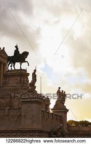 Stock Photograph - Statue of Victor Emmanuel; Rome, Italy. Fotosearch