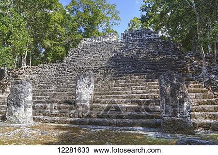 Stela 88 on stairway of Structure 13, Calakmul Mayan archaeological site; Campeche, Mexico View Large Photo Image Stock Image - Stela 88 on stairway of Structure 13, Calakmul Mayan archaeological site; Campeche, Mexico. Fotosearch