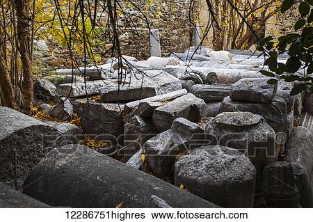 Stock Photograph - Stone ruins at Church of St. George; Thessaloniki, Greece. Fotosearch