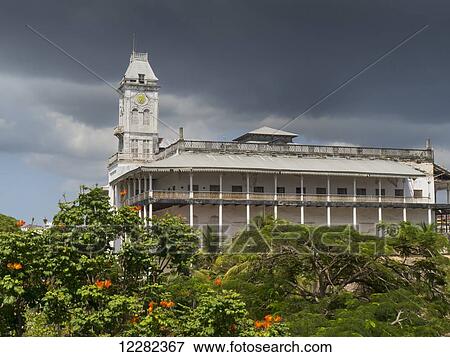 Stock Photo - Stone Town House of Wonders; Zanzibar, Tanzania. Fotosearch
