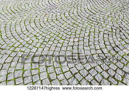 Stock Photograph - Stonework with green moss between the stones; Tarsus, Turkey. Fotosearch