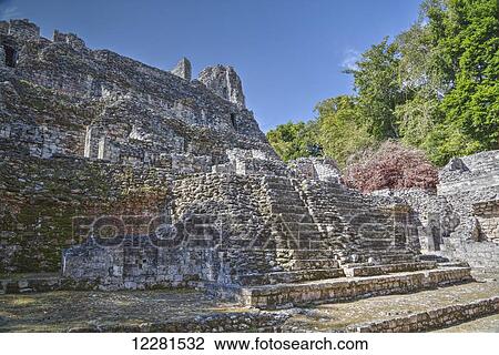 Stock Image - Structure 2, Becan, Mayan Ruins; Campeche, Mexico. Fotosearch