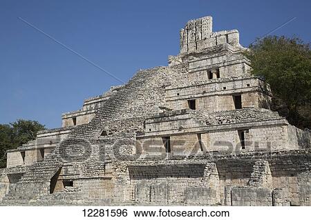 Structure of Five Floors (Pisos), Edzna Mayan archaeological site; Campeche, Mexico View Large Photo Image Stock Photograph - Structure of Five Floors (Pisos), Edzna Mayan archaeological site; Campeche, Mexico. Fotosearch
