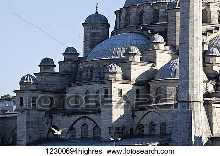 Stock Photograph - Sultan Ahmet mosque in the late evening light; Istanbul, Turkey. Fotosearch