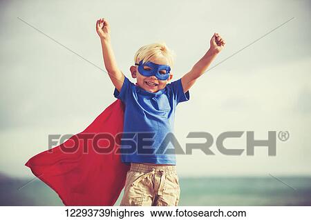 Superhero Kid, Young Happy Boy Playing View Large Photo Image Stock Photograph - Superhero Kid, Young Happy Boy Playing. Fotosearch