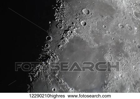 Stock Photograph - Surface of the moon. Fotosearch