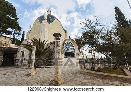 Stock Photograph - Tear Drop Church; Jerusalem, Israel. Fotosearch