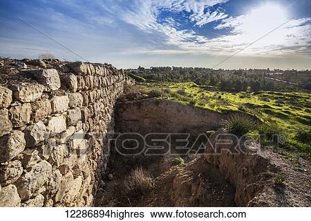 Stock Photograph - Tel Lakhish, national park; Lakhish, Israel. Fotosearch