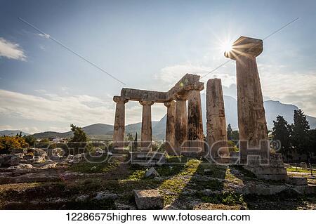 Temple of Apollo; Corinth, Greece View Large Photo Image Stock Photograph - Temple of Apollo; Corinth, Greece. Fotosearch