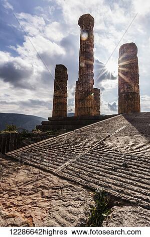 Temple of Apollo; Delphi, Greece View Large Photo Image Stock Photograph - Temple of Apollo; Delphi, Greece. Fotosearch