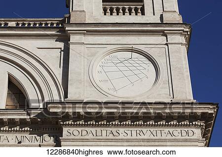 Stock Photograph - The church of the Santissima Trinita dei Monti; Rome, Italy. Fotosearch