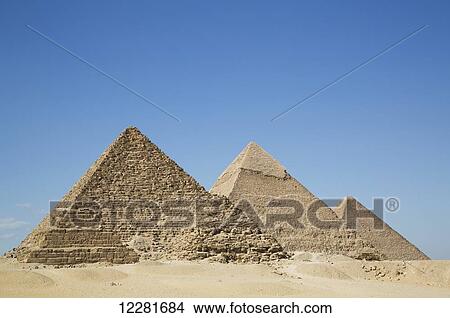 The Giza Pyramids; Giza, Egypt View Large Photo Image Picture - The Giza Pyramids; Giza, Egypt. Fotosearch