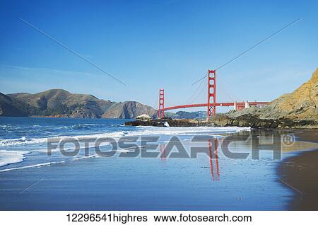 The Golden Gate Bridge in San Francisco with beautiful blue ocean in background View Large Photo Image Stock Photograph - The Golden Gate Bridge in San Francisco with beautiful blue ocean in background. Fotosearch