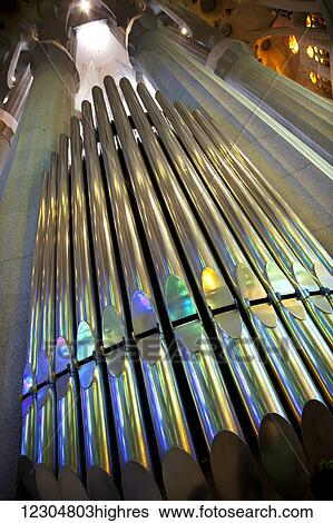 Stock Photograph - The organ of La Sagrada Familia; Barcelona, Catalonia, Spain. Fotosearch