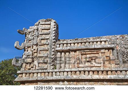 Stock Image - The Palace, Xlapak Mayan archaeological site; Yucatan, Mexico. Fotosearch