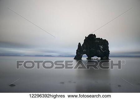 The sea stack known as Hvitserkur in Northern Iceland; Iceland View Large Photo Image Stock Photograph - The sea stack known as Hvitserkur in Northern Iceland; Iceland. Fotosearch