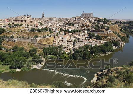 Toledo skyline and Alcazar; Toledo, Castile-La Mancha, Spain View Large Photo Image Stock Photograph - Toledo skyline and Alcazar; Toledo, Castile-La Mancha, Spain. Fotosearch