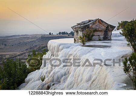 Tomb submerged in a travertine pool in Hierapolis; Pamukkale, Turkey View Large Photo Image Stock Photograph - Tomb submerged in a travertine pool in Hierapolis; Pamukkale, Turkey. Fotosearch