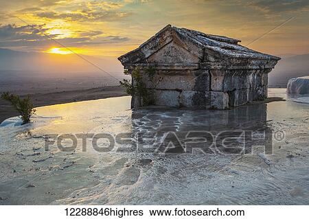 Tomb submerged in a travertine pool in Hierapolis; Pamukkale, Turkey View Large Photo Image Stock Photograph - Tomb submerged in a travertine pool in Hierapolis; Pamukkale, Turkey. Fotosearch