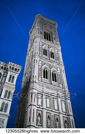 Stock Photograph - Tower of Florence Cathedral; Florence, Toscana, Italy. Fotosearch
