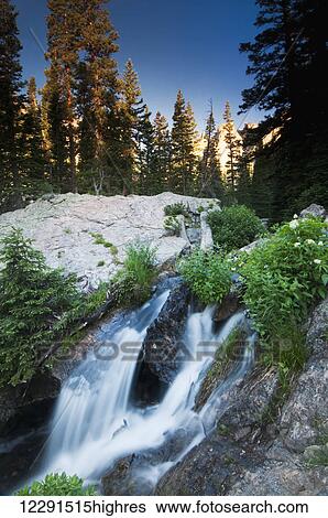 Stock Photograph - Trailside stream in Rocky Mountain National Park; Colorado, United States of America. Fotosearch