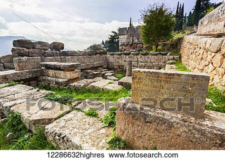 Stock Photograph - Treasury of Sicyonians; Delphi, Greece. Fotosearch