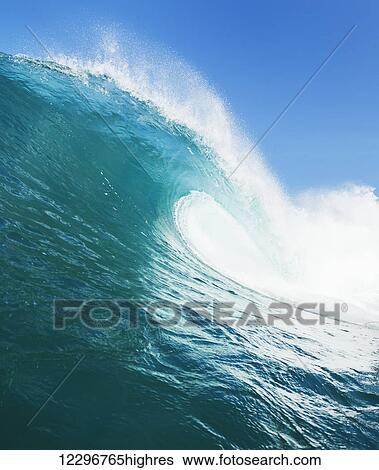 Tropical Blue Ocean Wave View Large Photo Image Stock Photograph - Tropical Blue Ocean Wave. Fotosearch