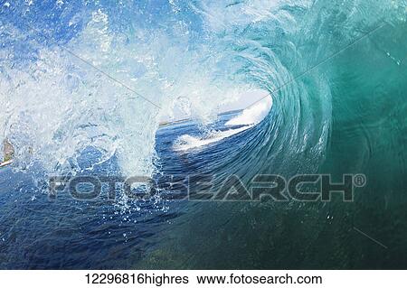 Tropical Blue Ocean Wave View Large Photo Image Stock Photograph - Tropical Blue Ocean Wave. Fotosearch