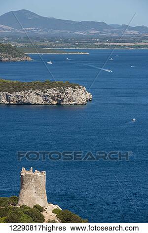 Stock Photograph - View of Capo Caccia; Capo Caccia, Sardinia, Italy. Fotosearch