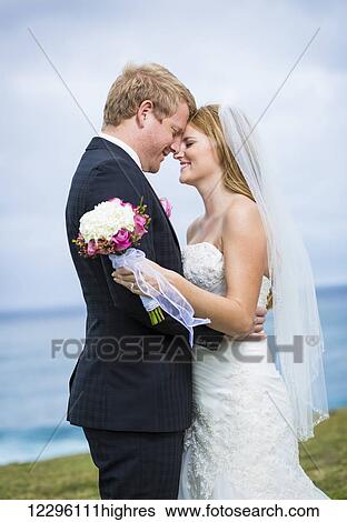 Wedding Couple, Happy romantic bride and groom View Large Photo Image Stock Photograph - Wedding Couple, Happy romantic bride and groom. Fotosearch