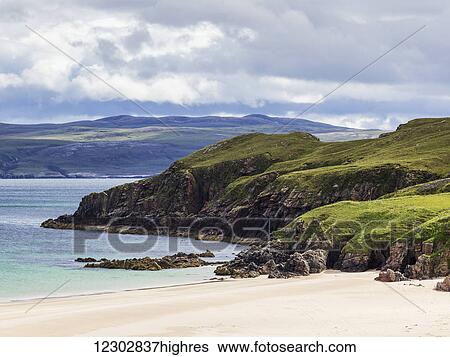 White sand and rugged cliffs along the coastline of the Highlands; Scotland View Large Photo Image Stock Photograph - White sand and rugged cliffs along the coastline of the Highlands; Scotland. Fotosearch