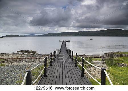 Wooden walkway leading out to a dock in the water; Cumbria, England View Large Photo Image Stock Photograph - Wooden walkway leading out to a dock in the water; Cumbria, England. Fotosearch