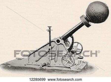 Stock Photo - A bomb throwing gun used for besieging cities during World War One. From The History of the Great War, published c. 1919. Fotosearch