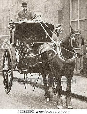 A Hansom Cab in London, England in 1910. From The Story of 25 Eventful Years in Pictures, published 1935. View Large Photo Image Stock Image - A Hansom Cab in London, England in 1910. From The Story of 25 Eventful Years in Pictures, published 1935.. Fotosearch