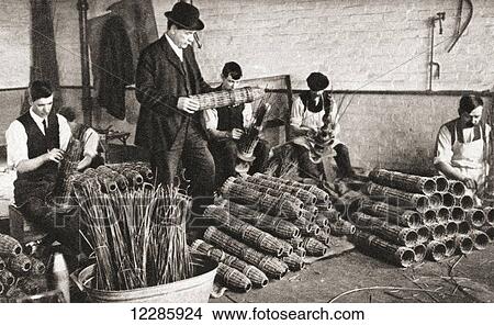 A Nottingham factory during World War One which made shell baskets in which projectiles were packed for safe transport. From The Pageant of the Century, published 1934 View Large Photo Image Picture - A Nottingham factory during World War One which made shell baskets in which projectiles were packed for safe transport. From The Pageant of the Century, published 1934. Fotosearch