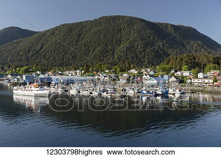 A passenger ship departs from the Sitka harbor, Southeast Alaska, USA, Summer View Large Photo Image Stock Photograph - A passenger ship departs from the Sitka harbor, Southeast Alaska, USA, Summer. Fotosearch
