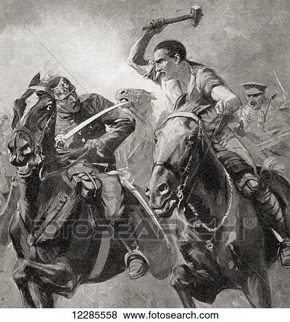 A regimental blacksmith attached to the 6th Dragoons, joins in the fighting using only his strength and a hammer at Compiegne, France during WWI. From The War Illustrated Album Deluxe, published 1915. View Large Photo Image Stock Photo - A regimental blacksmith attached to the 6th Dragoons, joins in the fighting using only his strength and a hammer at Compiegne, France during WWI. From The War Illustrated Album Deluxe, published 1915.. Fotosearch
