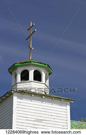 A Russian Orthodox church with a weathered green roof, Sand Point, Popof Island, Southwestern Alaska, USA, Summer View Large Photo Image Stock Photograph - A Russian Orthodox church with a weathered green roof, Sand Point, Popof Island, Southwestern Alaska, USA, Summer. Fotosearch