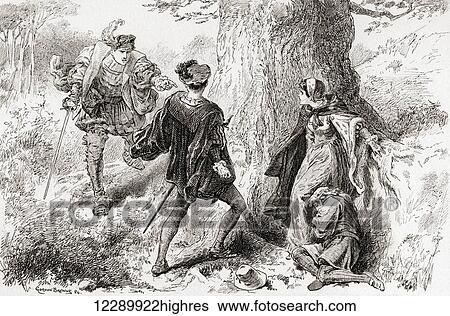 A scene from William Shakespeare's play The Two Gentlemen of Verona, Act V, scene 4. Valentine: Ruffian, let go that rude uncivil touch. Illustration by Gordon Browne. From The Works of William Shakespeare, published 1896. View Large Photo Image Stock Photograph - A scene from William Shakespeare's play The Two Gentlemen of Verona, Act V, scene 4. Valentine: Ruffian, let go that rude uncivil touch. Illustration by Gordon Browne. From The Works of William Shakespeare, published 1896.. Fotosearch