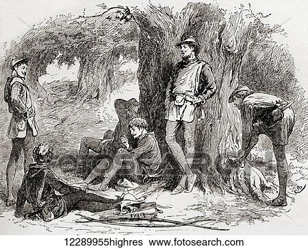 A scene from William Shakespeare's play As You Like It. Act II, scene 5. Amiens: Under the greenwood tree who loves to lie with me, and turn his merry note unto the sweet bird's throat. Come hither, come hither, come hither. Illustration by Gordon... View Large Photo Image Stock Photograph - A scene from William Shakespeare's play As You Like It. Act II, scene 5. Amiens: Under the greenwood tree who loves to lie with me, and turn his merry note unto the sweet bird's throat. Come hither, come hither, come hither. Illustration by Gordon.... Fotosearch