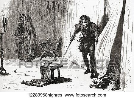 A scene from William Shakespeare's play Hamlet. Act III, scene 4. Hamlet: Thou wretched, rash, intruding fool, farewell! I took thee for thy better. Illustration by Gordon Browne. From The Works of William Shakespeare, published 1896. View Large Photo Image Stock Photograph - A scene from William Shakespeare's play Hamlet. Act III, scene 4. Hamlet: Thou wretched, rash, intruding fool, farewell! I took thee for thy better. Illustration by Gordon Browne. From The Works of William Shakespeare, published 1896.. Fotosearch