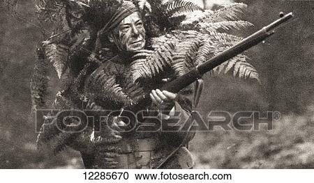A sniper during World War One. From The Pageant of the Century, published 1934 View Large Photo Image Stock Image - A sniper during World War One. From The Pageant of the Century, published 1934. Fotosearch