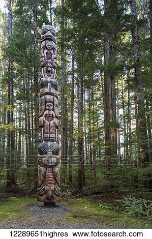 A Totem Pole in Sitka National Historic Park, Sitka, Southeast Alaska, USA, Summer View Large Photo Image Stock Photograph - A Totem Pole in Sitka National Historic Park, Sitka, Southeast Alaska, USA, Summer. Fotosearch