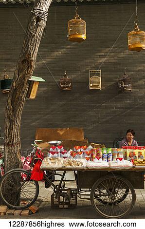 A Typical Chinese Street Shop Surrounded By Birdcages; Xian, Shannxi Province, China View Large Photo Image Stock Photograph - A Typical Chinese Street Shop Surrounded By Birdcages; Xian, Shannxi Province, China. Fotosearch